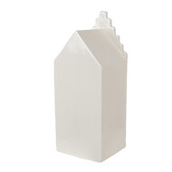 Clayre & Eef | Decoratie Huisje met LED Beige, Goudkleurig 8x8x20 cm | 6CE1598L