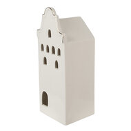 Clayre & Eef | Decoratie Huisje met LED Beige, Goudkleurig 8x8x20 cm | 6CE1599L