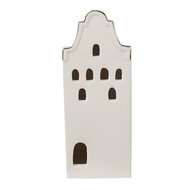 Clayre & Eef | Decoratie Huisje met LED Beige, Goudkleurig 7x6x16 cm | 6CE1599M