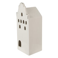 Clayre & Eef | Decoratie Huisje met LED Beige, Goudkleurig 7x6x16 cm | 6CE1599M