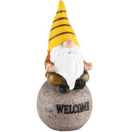Dekoratief | Tuingnoom op bol 'Welcome', resina, 14x14x30cm | A220854