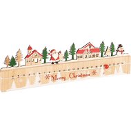 Dekoratief | Kalender 'Merry Christmas', rood/naturel, hout, 43x5x12cm | A225081
