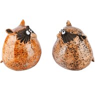 Dekoratief | Uil 'Gregoir', bruin, keramiek, 13x13x13cm, set van 2 stuks | A225612
