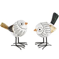 Dekoratief | Vogeltje 'Becky', resina, 12x7x13cm, set van 2 stuks | A230400