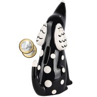 Dekoratief | Deco hond 'Fix', zwart/wit, dolomiet, 13x7x18cm | A230546