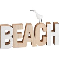 Dekoratief | Deco letters 'Beach', naturel/wit, hout, 25x2x17cm | A230651