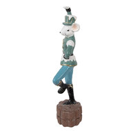 Clayre & Eef | Decoratie Beeld Muis Blauw 8x7x26 cm | 6PR3961
