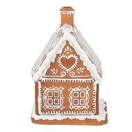 Clayre & Eef | Decoratie Huis met LED Bruin 13x13x18 cm/ 3xAAA | 6PR3974