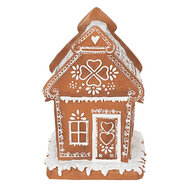 Clayre & Eef | Decoratie Huis met LED Bruin 15x12x17 cm/ 3xAAA | 6PR3975