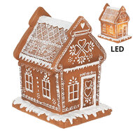 Clayre & Eef | Decoratie Huis met LED Bruin 15x12x17 cm/ 3xAAA | 6PR3975