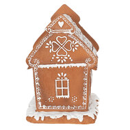 Clayre & Eef | Decoratie Huis met LED Bruin 15x12x17 cm/ 3xAAA | 6PR3975