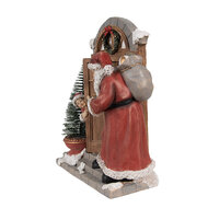 Clayre & Eef | Kerstdecoratie Beeld Kerstman Rood, Bruin 18x8x22 cm | 6PR4945