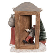 Clayre & Eef | Kerstdecoratie Beeld Kerstman Rood, Bruin 18x8x22 cm | 6PR4945