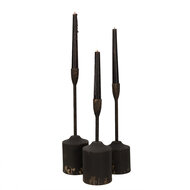 Clayre & Eef | Kandelaar (set van 3) Zwart ø 9x35 / ø 9x30 / ø 9x25 cm | 6Y5474