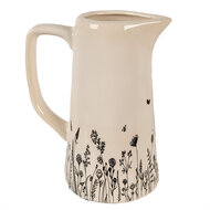 Clayre & Eef | Decoratieve Schenkkan Beige, Zwart 16x11x20 cm | 6CEFAF0004M