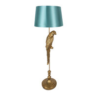 Clayre & Eef | Vloerlamp Papegaai Goudkleurig Groen ø 40x120 cm E27/max 1x60W | 5LMC0022