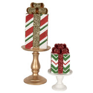 Clayre & Eef | Decoratie cadeau Groen Rood 14x14x24 cm | 6PR4905