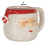 Clayre & Eef | Mok Wit Rood 15x11x9 cm / 450 ml | 6CEMU0133
