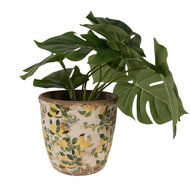 Clayre & Eef | Bloempot Binnen Beige Geel ø 14x13 cm | 6CE1609M