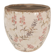 Clayre & Eef | Bloempot Binnen Beige Roze ø 18x17 cm | 6CE1615L