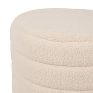 Clayre & Eef | Poef (set van 2) Beige ø 50x45 / ø 40x40 cm | 65170