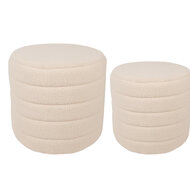 Clayre & Eef | Poef (set van 2) Beige ø 50x45 / ø 40x40 cm | 65170