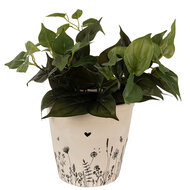 Clayre & Eef | Bloempot Binnen Beige, Zwart ø 21x20 cm | 6CEFAF0001XL