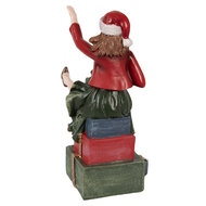 Clayre & Eef | Decoratie Beeld Vrouw Rood Groen 15x10x18 cm | 6PR3982
