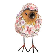 Clayre & Eef | Decoratie beeld Vogel Roze, Oranje 11x17x18 cm | 6PR4873