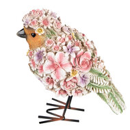 Clayre & Eef | Decoratie beeld Vogel Roze, Oranje 11x17x18 cm | 6PR4873
