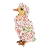 Clayre & Eef | Decoratie beeld Eend Roze, Geel 10x11x18 cm | 6PR4875