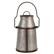 Clayre & Eef | Decoratie Melkbus Grijs Bruin 20x18x26/36 cm | 6Y5401