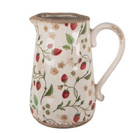 Clayre & Eef | Decoratieve Schenkkan Beige Rood 21x15x23 cm | 6CE1633L
