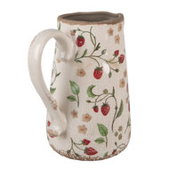 Clayre & Eef | Decoratieve Schenkkan Beige Rood 21x15x23 cm | 6CE1633L