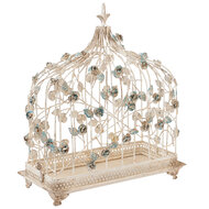 Clayre & Eef | Vogelkooi voor Binnen Wit 42x21x50 cm | 6Y2399