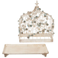 Clayre & Eef | Vogelkooi voor Binnen Wit 42x21x50 cm | 6Y2399