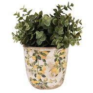 Clayre & Eef | Bloempot Binnen Beige Geel ø 13x12 cm | 6CE1609S