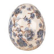 Clayre & Eef | Decoratie Beeld Ei Beige Blauw ø 11x14 cm | 6CE1620M