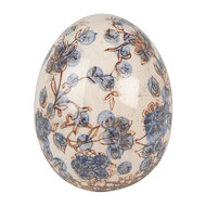 Clayre & Eef | Decoratie Beeld Ei Beige Blauw ø 11x14 cm | 6CE1620M