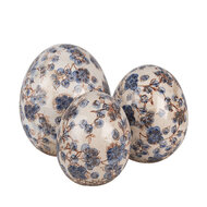 Clayre & Eef | Decoratie Beeld Ei Beige Blauw ø 11x14 cm | 6CE1620M