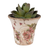 Clayre & Eef | Bloempot Binnen Beige Roze ø 13x11 cm | 6CE1627M