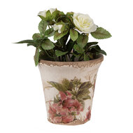 Clayre & Eef | Bloempot Binnen Beige Roze ø 9x8 cm | 6CE1627S