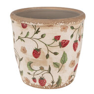 Clayre & Eef | Bloempot Binnen Beige Rood ø 13x13 cm | 6CE1631S