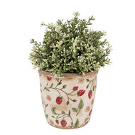 Clayre & Eef | Bloempot Binnen Beige Rood ø 13x13 cm | 6CE1631S