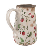 Clayre & Eef | Decoratieve Schenkkan Beige Rood 17x12x18 cm | 6CE1633M