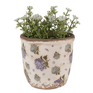 Clayre & Eef | Bloempot Binnen Beige Blauw ø 11x10 cm | 6CE1638XS