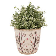 Clayre & Eef | Bloempot Binnen Beige Bruin ø 14x13 cm | 6CE1641M