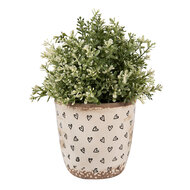 Clayre & Eef | Bloempot Binnen Beige Zwart ø 13x12 cm | 6CE1652S