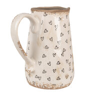 Clayre & Eef | Decoratieve Schenkkan Beige Zwart 16x12x18 cm | 6CE1654M