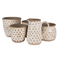 Clayre & Eef | Decoratieve Schenkkan Beige Zwart 16x12x18 cm | 6CE1654M